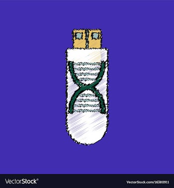 Flat shading style icon dna memory vector image