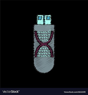 Flat shading style icon dna memory vector image