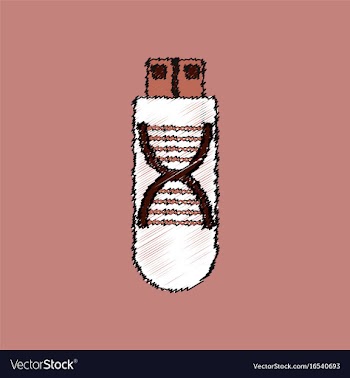 Flat shading style icon dna memory vector image