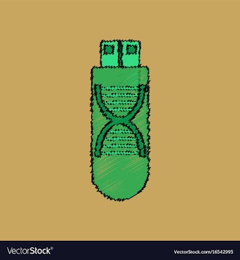 Flat shading style icon dna memory vector image
