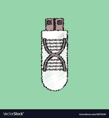 Flat shading style icon dna memory vector image