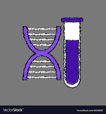 Flat shading style icon dna with test tube vector image