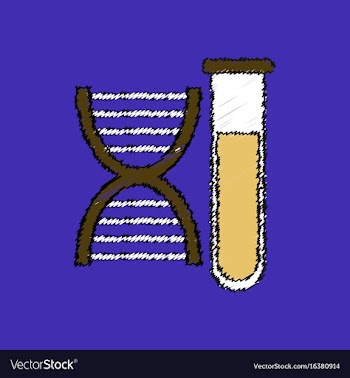 Flat shading style icon dna with test tube vector image