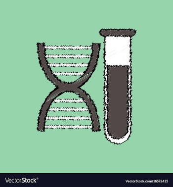 Flat shading style icon dna with test tube vector image
