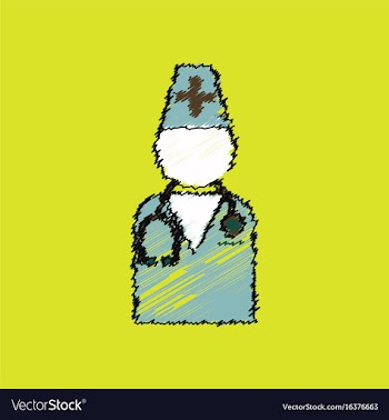 Flat shading style icon doctor silhouette vector image