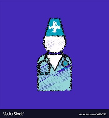 Flat shading style icon doctor silhouette vector image