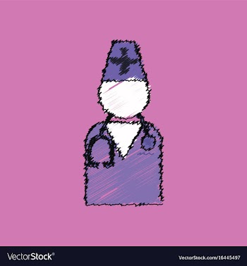 Flat shading style icon doctor silhouette vector image