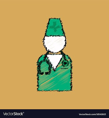 Flat shading style icon doctor silhouette vector image