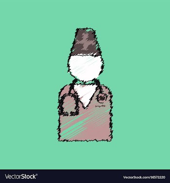Flat shading style icon doctor silhouette vector image