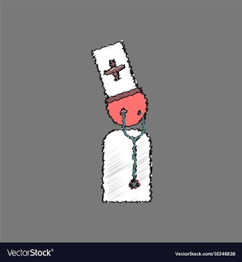 Flat shading style icon doctor with stethoscope vector image