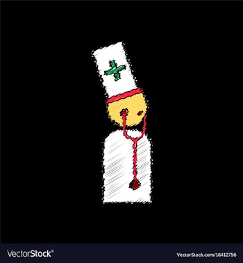 Flat shading style icon doctor with stethoscope vector image