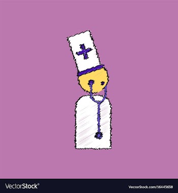 Flat shading style icon doctor with stethoscope vector image