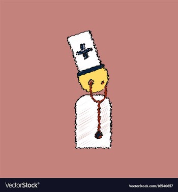 Flat shading style icon doctor with stethoscope vector image