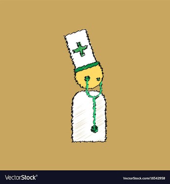 Flat shading style icon doctor with stethoscope vector image