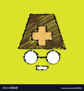 Flat shading style icon doctors face silhouette vector image