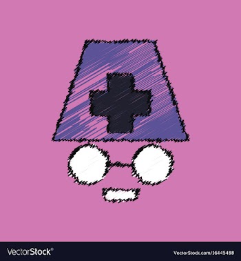 Flat shading style icon doctors face silhouette vector image