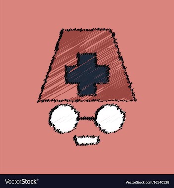 Flat shading style icon doctors face silhouette vector image