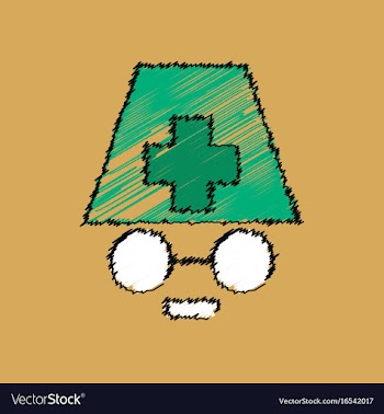 Flat shading style icon doctors face silhouette vector image