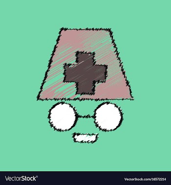 Flat shading style icon doctors face silhouette vector image