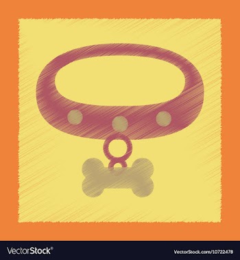 Flat shading style icon dog collar vector image