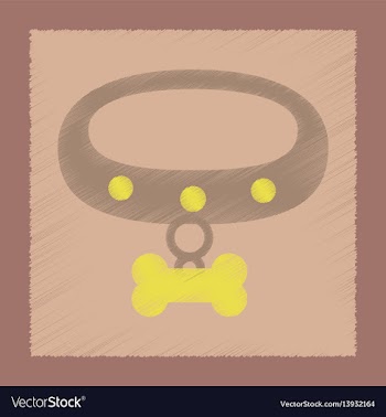 Flat shading style icon dog collar vector image