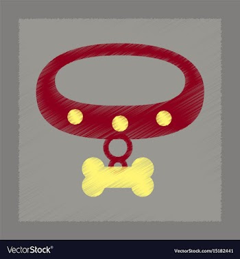 Flat shading style icon dog collar vector image