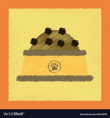 Flat shading style icon dog food bowl vector image