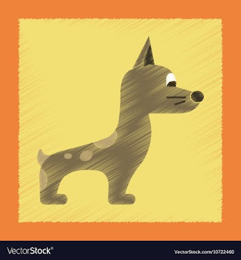 Flat shading style icon dog smiles vector image