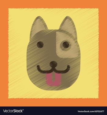 Flat shading style icon dog smiles vector image
