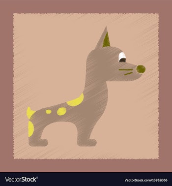 Flat shading style icon dog smiles vector image