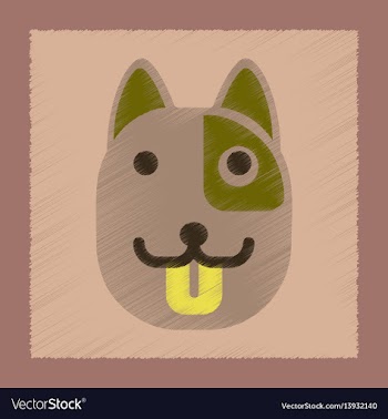 Flat shading style icon dog smiles vector image