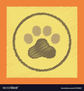Flat shading style icon dog trail vector image