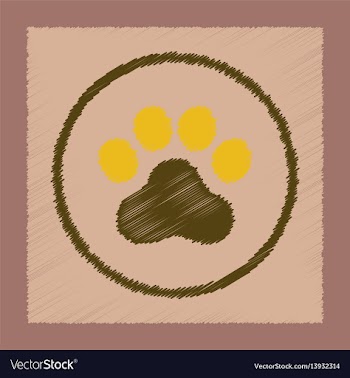 Flat shading style icon dog trail vector image