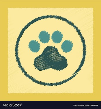 Flat shading style icon dog trail vector image