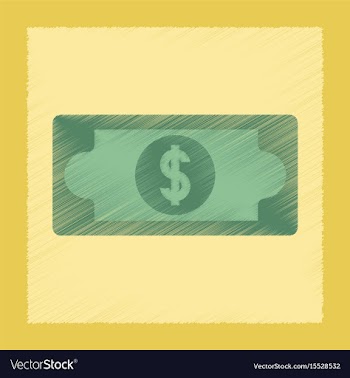 Flat shading style icon dollar money vector image
