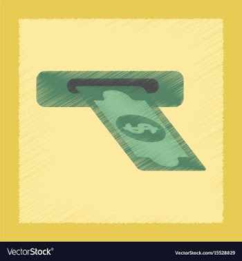 Flat shading style icon dollar money vector image
