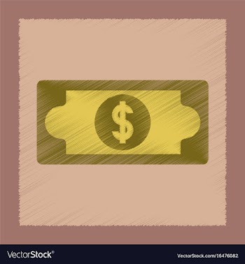 Flat shading style icon dollar money vector image