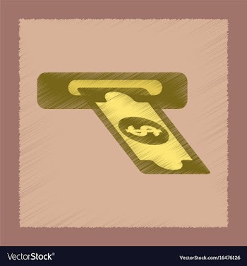 Flat shading style icon dollar money vector image