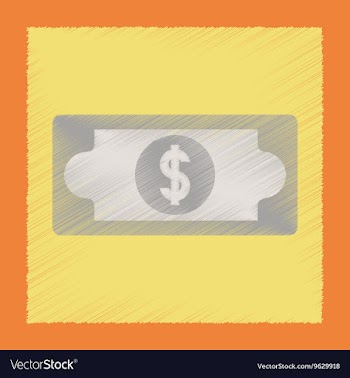 Flat shading style icon dollar money vector image