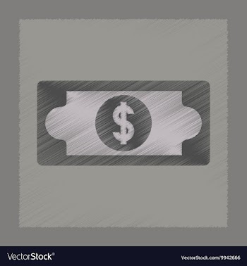 Flat shading style icon dollar money vector image