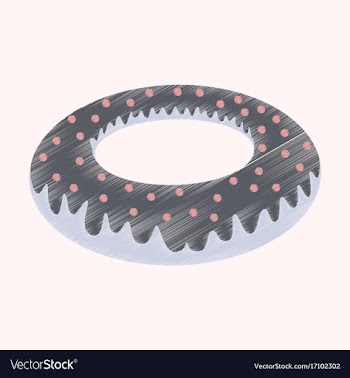 Flat shading style icon donut vector image