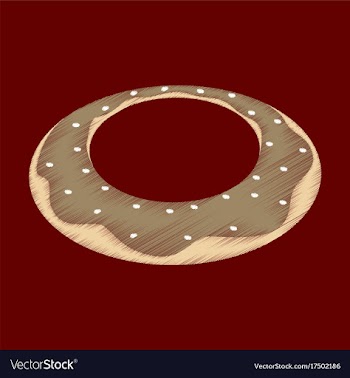 Flat shading style icon donut vector image