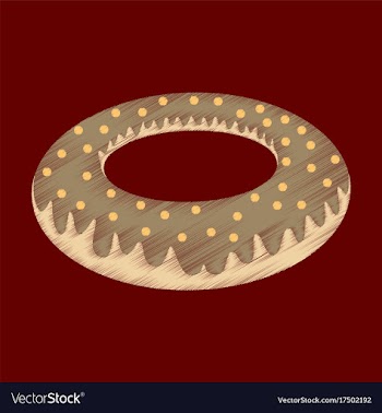 Flat shading style icon donut vector image