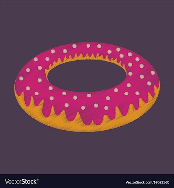 Flat shading style icon donut vector image