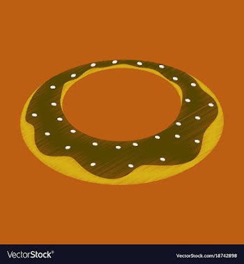 Flat shading style icon donut vector image