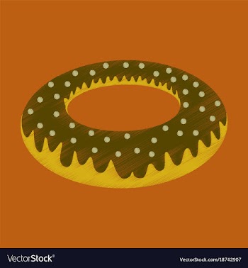 Flat shading style icon donut vector image