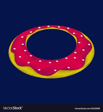 Flat shading style icon donut vector image