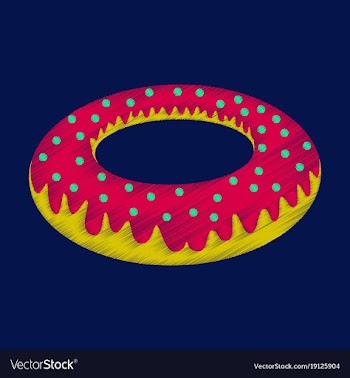 Flat shading style icon donut vector image