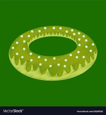 Flat shading style icon donut vector image