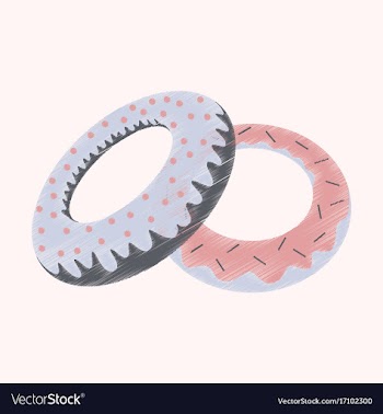 Flat shading style icon donuts vector image